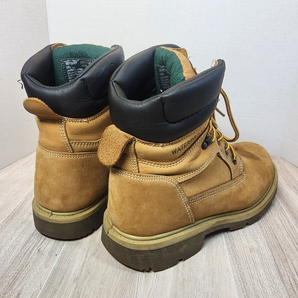 Brahma Mens Work Boots Size 9 Wheat Leather Waterproof Steel toe oil resistant - Picture 6 of 16